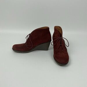Womens Gabor Suede Rid Brick Ankle Bootie Chukka‎ Pump